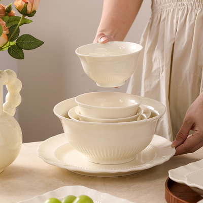 北欧简约奶油风餐具碗碟套装