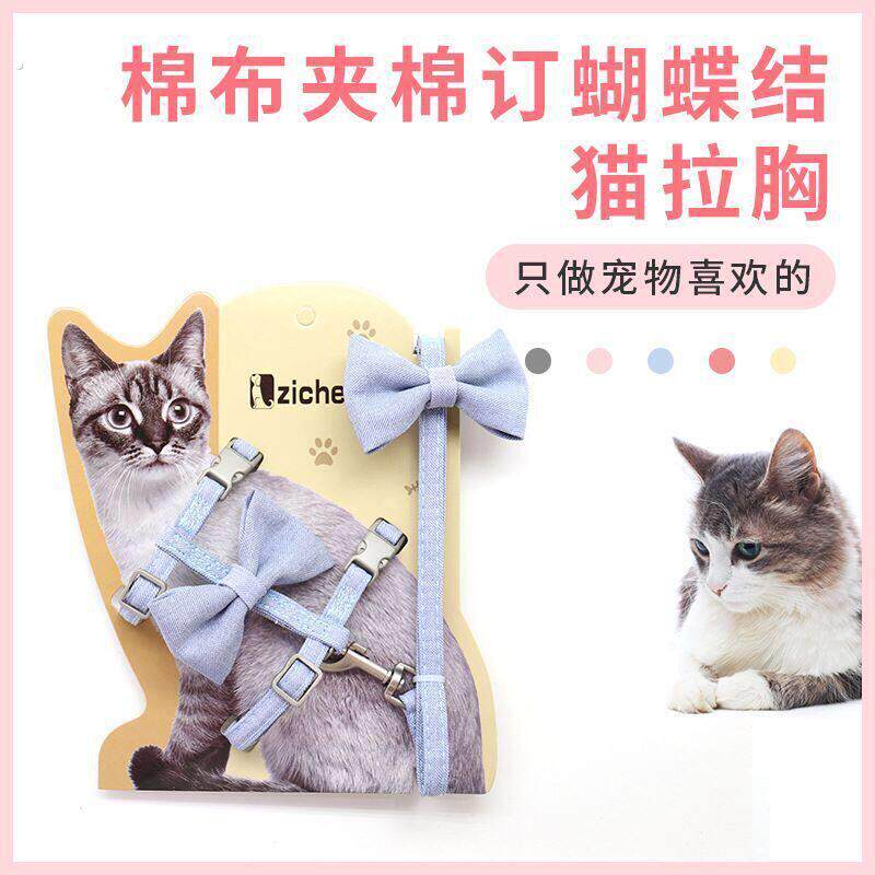 宠物猫咪牵引绳背心式胸背带外出猫咪专用防挣脱溜猫绳子栓猫链子