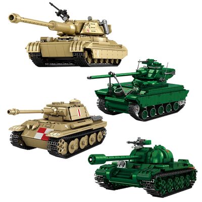 臻砖Reobrix坦克拼装积木模型