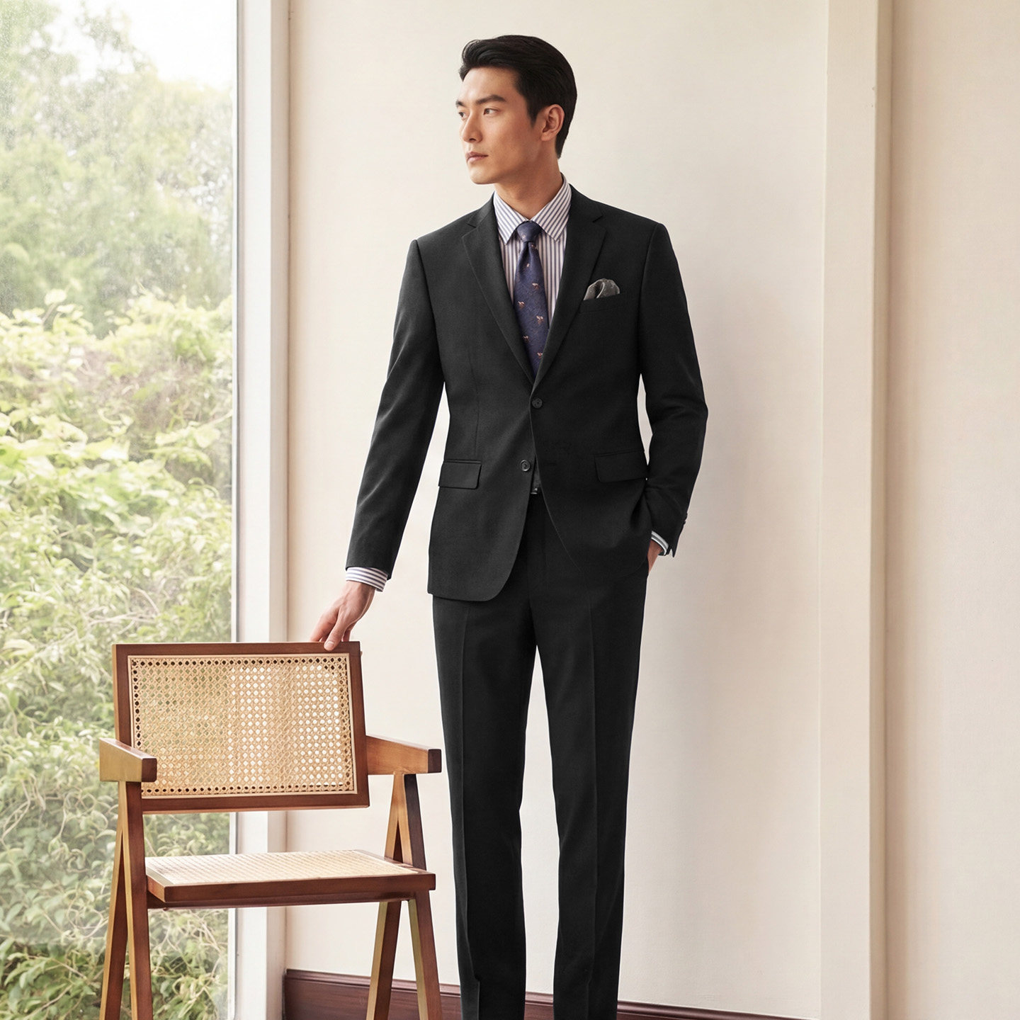 西装套装休闲正装男士新郎结婚西服订婚服高级感职业装公务员面试