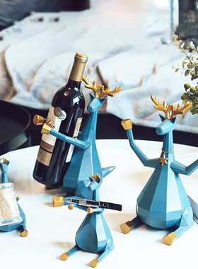 麋鹿红酒架酒柜家居装饰品摆件