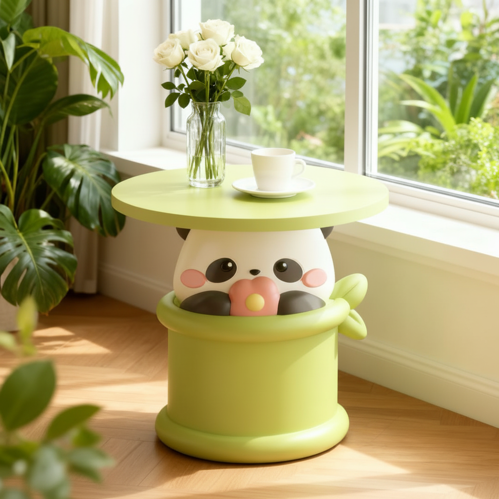 可爱熊猫造型卡通凳绿色圆桌创意异形凳儿童坐凳,住宅家具,卡通凳/异形凳,淘宝优惠券,粉丝福利购,淘宝优惠卷