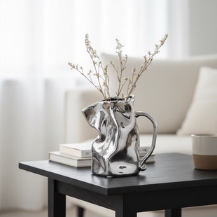 现代简约金属云朵造型花瓶客厅装饰摆件抽象艺术家居饰品