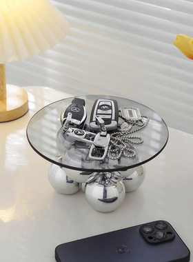 轻奢高端托盘收纳架摆件现代简约入口钥匙客厅卧室桌面配件收纳托