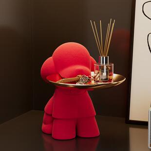 小狗托 托盘钥匙收纳摆件玄关入户门口鞋柜高级感家居装饰品乔迁