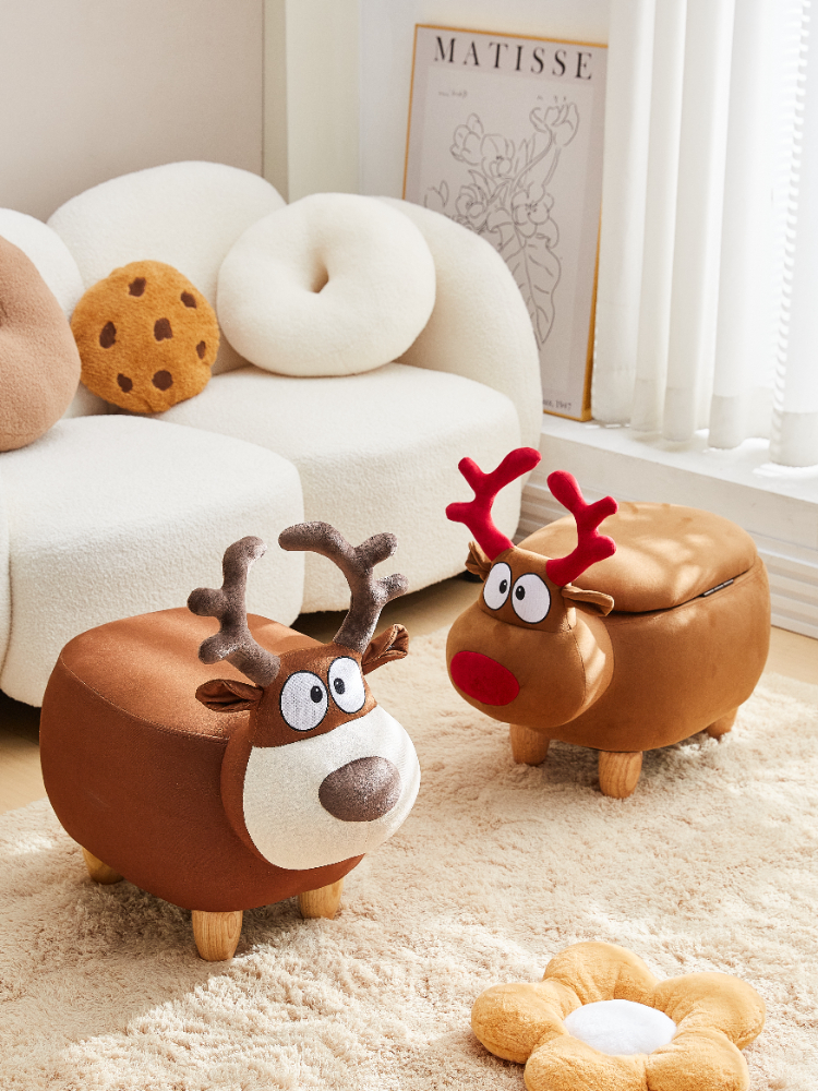 可爱麋鹿换鞋凳客厅落地摆件装饰品搬家新房子乔迁新居圣诞节礼物