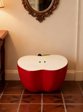 可爱苹果造型坐凳家居装饰摆件