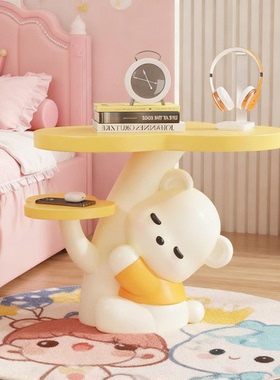 可爱小熊卡通黄色树脂儿童房摆件