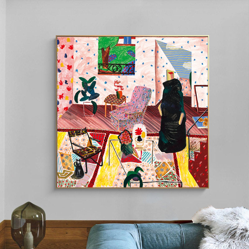 野兽派装饰画抽象色彩客厅画沙发背景挂画名宿卧室床头画走廊壁画