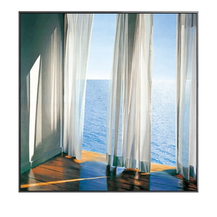 窗外海景现代客厅装饰画入户玄关挂画餐厅艺术画空间长廊挂画壁画
