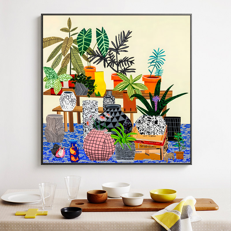 植物花卉北欧现代客厅风景装饰画餐厅书房艺术画入户玄关走廊壁画图片