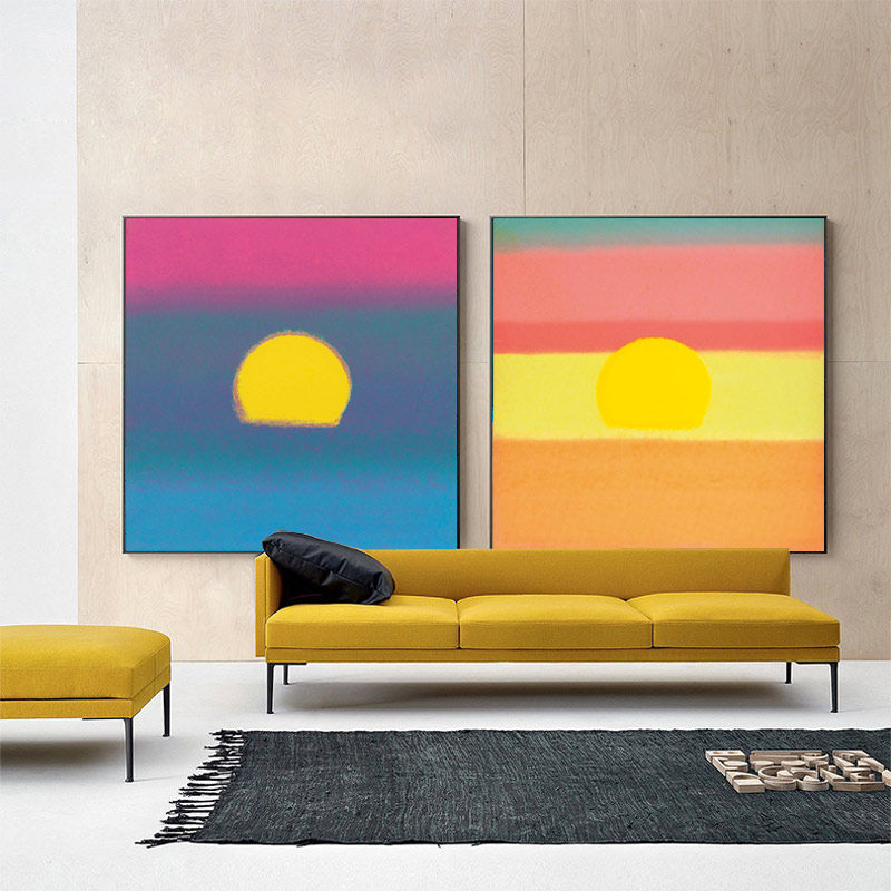 安迪沃霍尔 日出 北欧现代客厅装饰画入户玄关挂画壁画走廊画餐厅