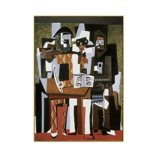 毕加索装饰画 三个音乐家画琴房挂画壁画入户玄关客厅布画卧室画