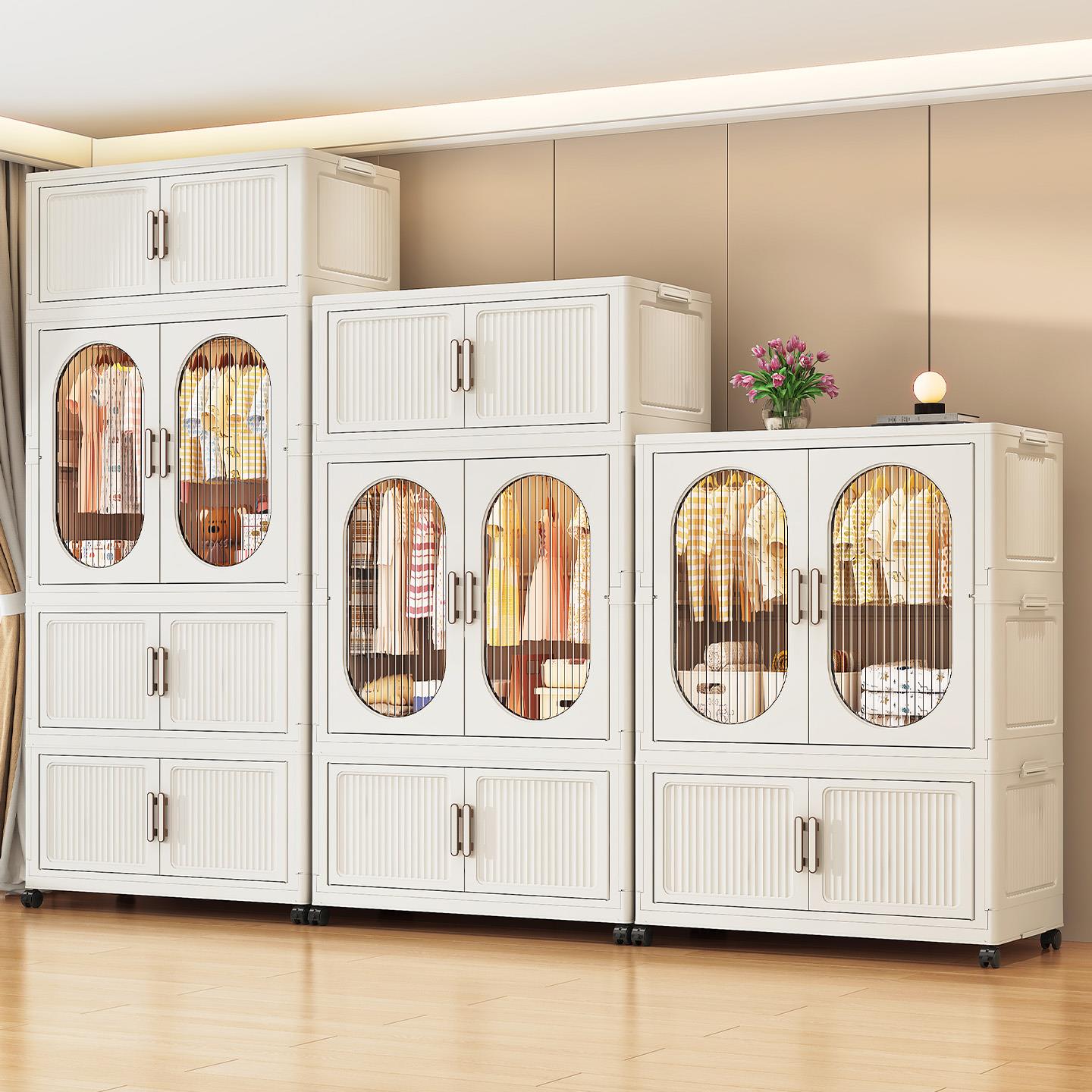 简易衣柜儿童可折叠小衣橱家用卧室衣服收纳柜子多层塑料置物柜子