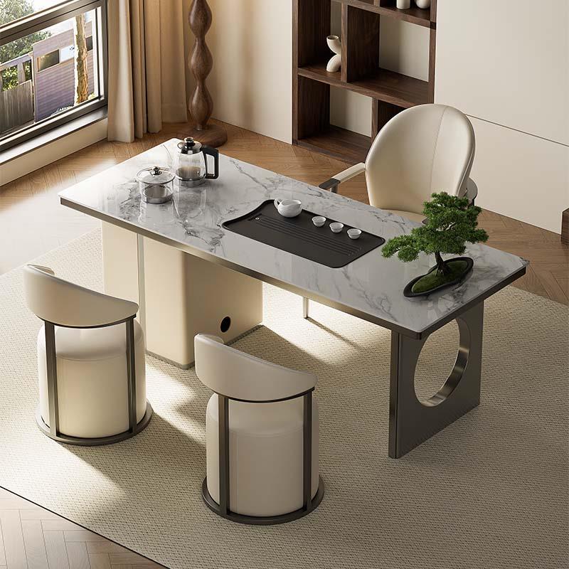 岩板茶桌椅组合意式轻奢客厅办公茶台现代简约阳台家用烧水壶一体