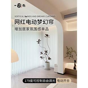 透光窗帘竖百叶 成都电动梦幻帘工厂直销客厅阳台垂直纱2023年新款