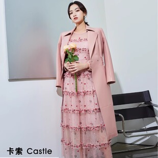 ZA0343333130卡索castle连衣裙女秋冬24新款法式高级感重工刺绣裙