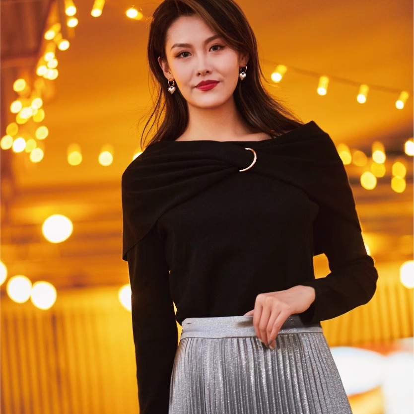 卡索时尚百搭女毛针织衫上衣保暖