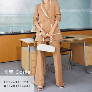 DF3204333238卡索castle裤子高级感直筒显腿直2024秋西装裤时尚女