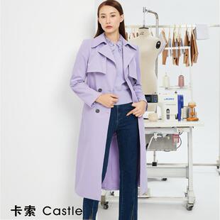 EF2245353246卡索castle风衣爆款高端时尚洋气双排扣纯色外套女装