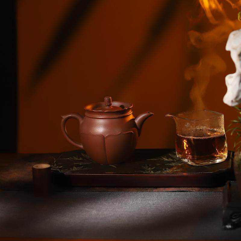 宜兴紫砂壶中式功夫泡茶壶茶具名家原矿底槽清泥全手工僧帽350ML