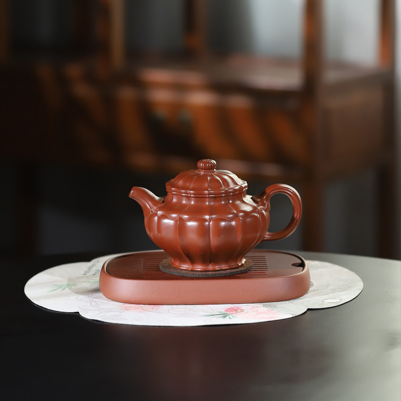 名家工艺师原矿大红袍全手工筋纹掇只440ML宜兴紫砂壶功夫泡茶壶
