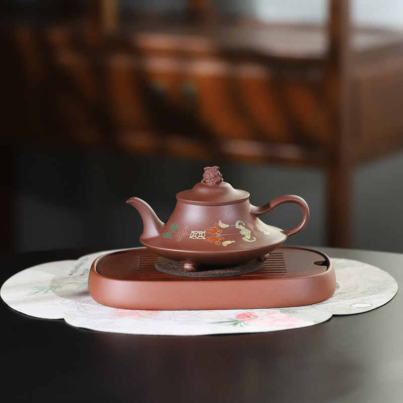 名家工艺师原矿底槽清全手工招财进宝200ML宜兴紫砂壶功夫泡茶壶