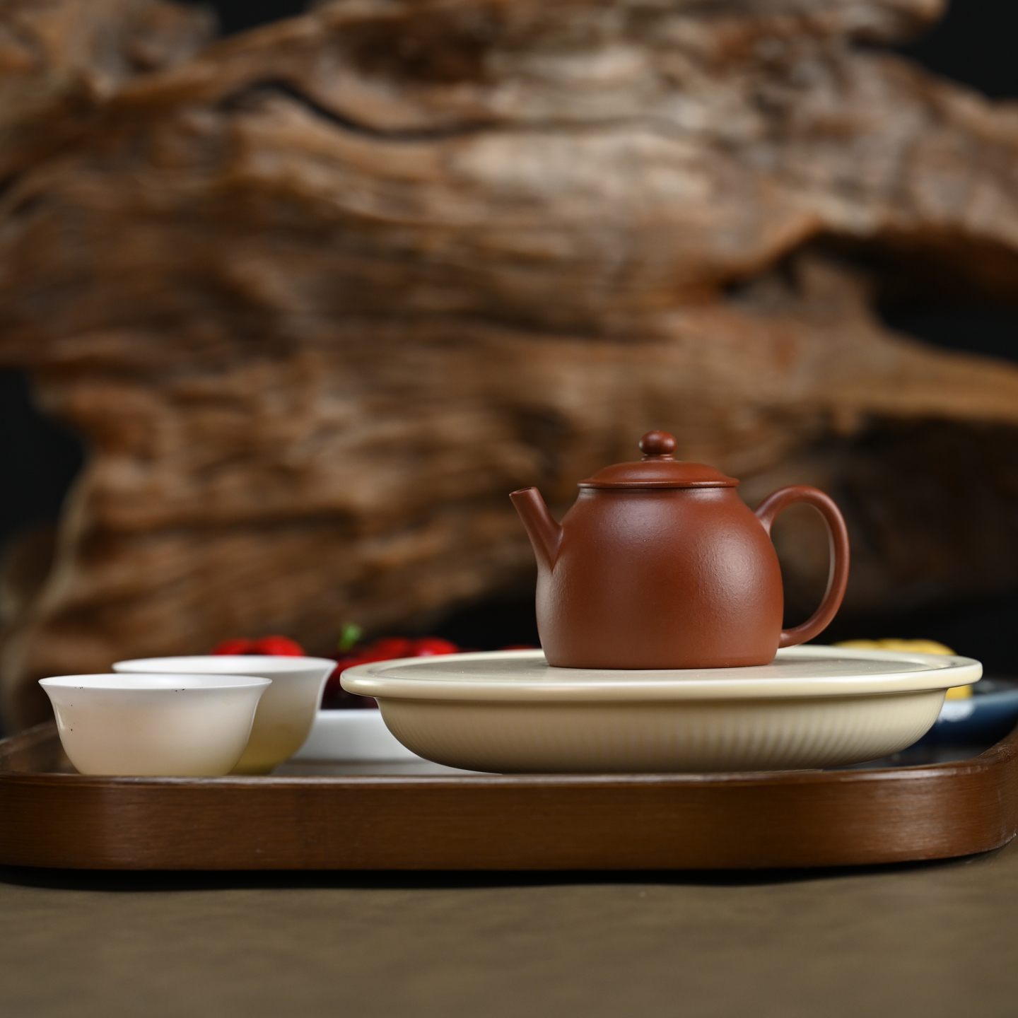 宜兴紫砂壶原矿紫泥秦权壶全手工家用功夫茶具国风茶器茶壶 110ml