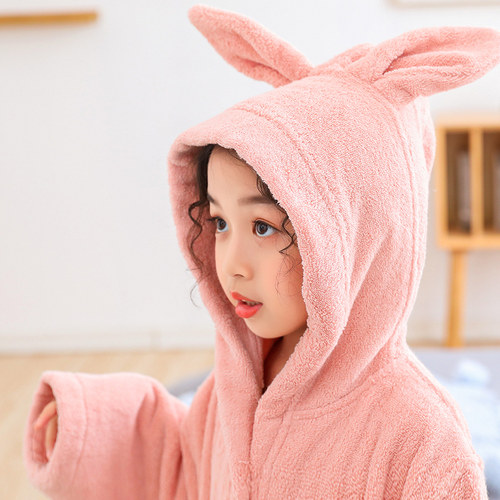 全棉浴袍全棉儿童厚款游泳浴袍