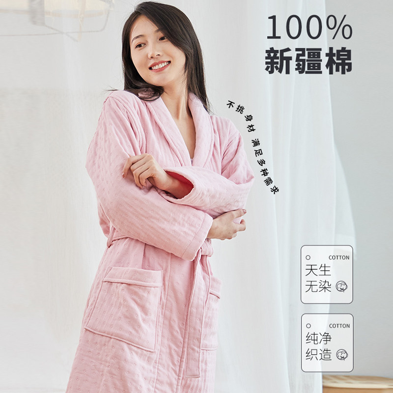 秋冬全棉六层纱布浴袍吸水速干四季秋冬厚款男女情侣睡袍,居家布艺,浴裙/浴袍/浴衣,淘宝优惠券,粉丝福利购,淘宝优惠卷
