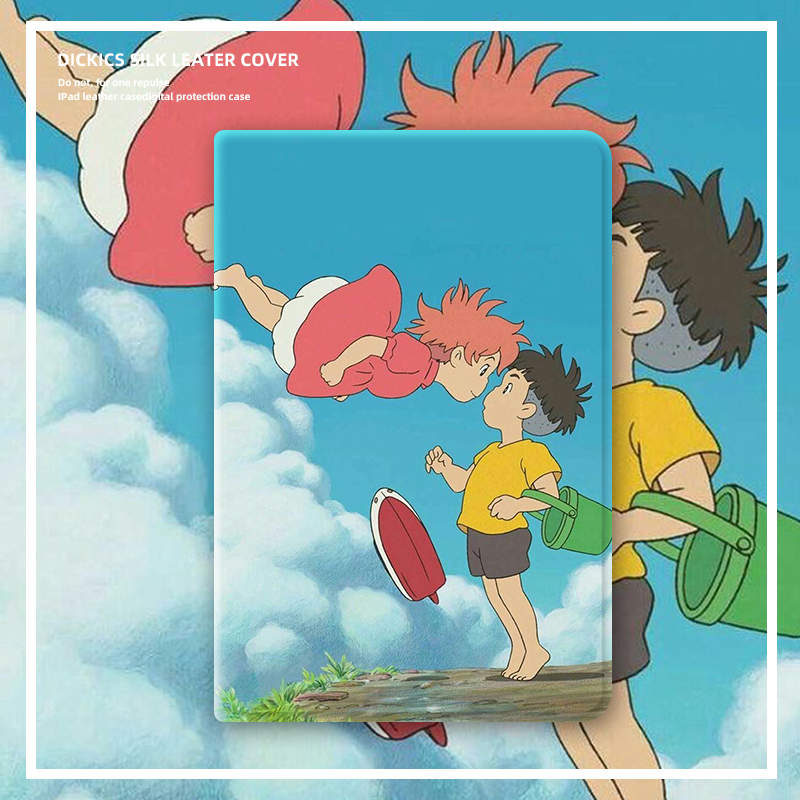 适用ipad保护套pro2022平板壳2021第9代10苹果air5波妞宗介11寸3卡通mini6迷你2全包4防摔2018三折2020带笔槽