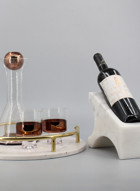 客厅大理石高级轻奢风软装红酒架