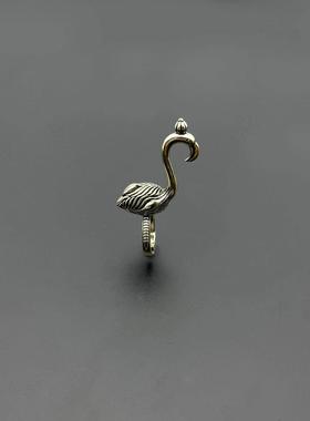 创意复古嘻哈鸟烟拖烟夹戒指开口个性新款男女夹烟指环饰品防熏黄