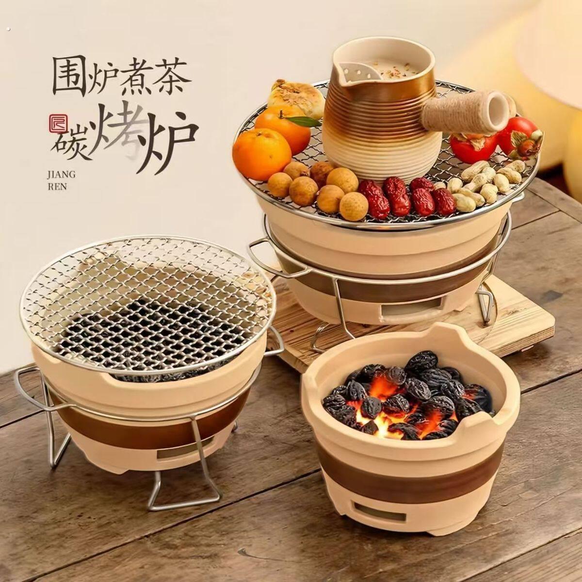 万庆兴围炉煮茶全套陶瓷碳烤炉煮茶壶高端家用罐罐煮茶壶套组一整