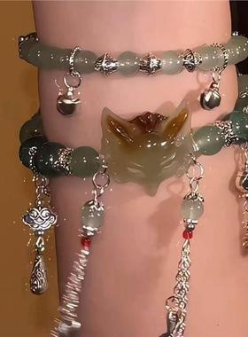 灵狐手链新中式爆款长款双圈手串中式美学小狐狸绳可叠戴东方美感