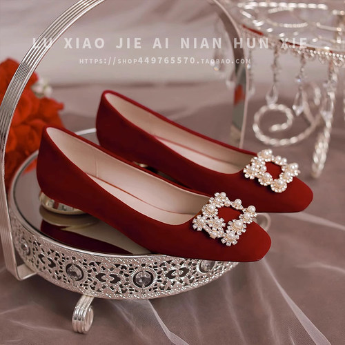 定制平底婚鞋-送小礼品
