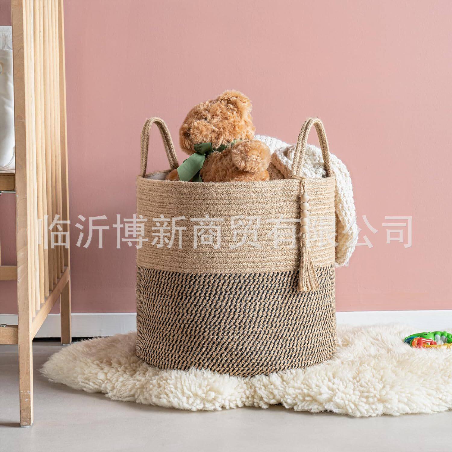 北欧家居脏衣篮编织篓杂