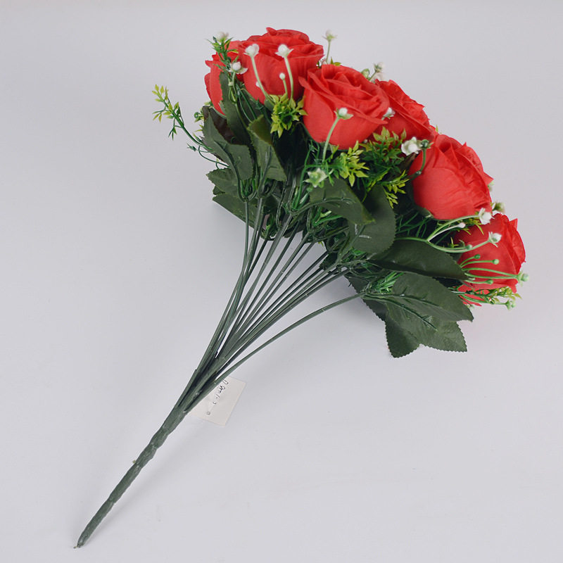 玫瑰花束假花18头情人玫