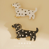 B斑点狗柯基犬胸针高档女2025新款 设计感小众小香风大衣毛衣西装