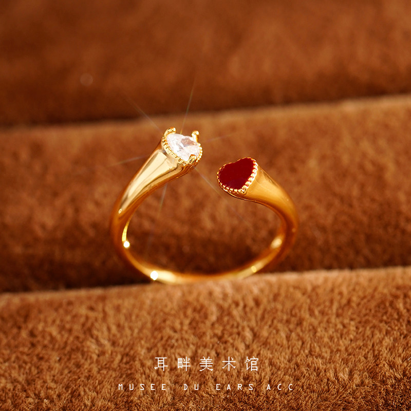 A爱心截面设计感戒指女