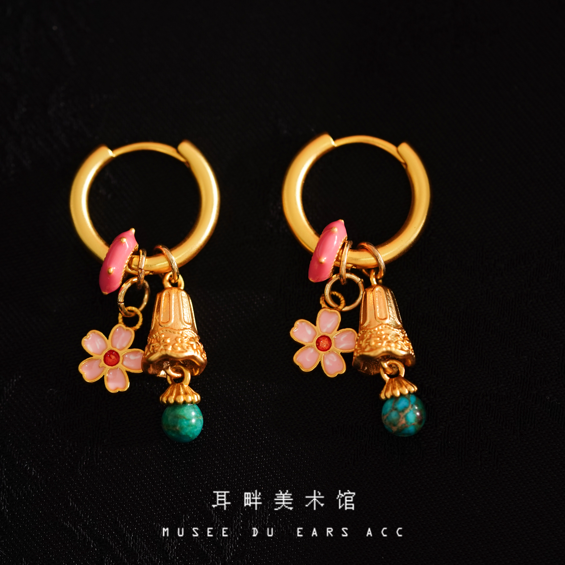 A花松石铃铛耳环2025新款