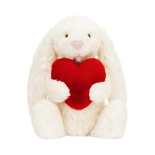 正品jellycat红色爱心邦尼兔毛绒玩具安抚玩偶公仔送女友闺蜜礼物