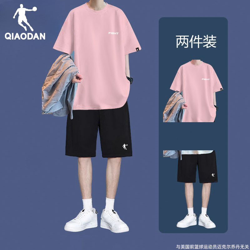 乔丹夏季运动套装男短袖T恤短裤休闲套装男生潮流搭配一整套男装