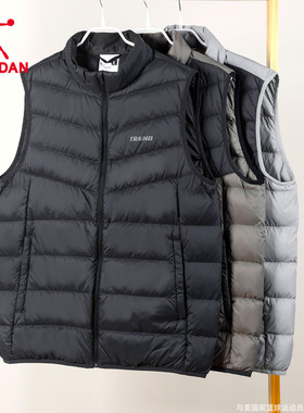 乔丹羽绒马甲男2025冬季新款防风保暖立领马夹轻薄休闲运动外套