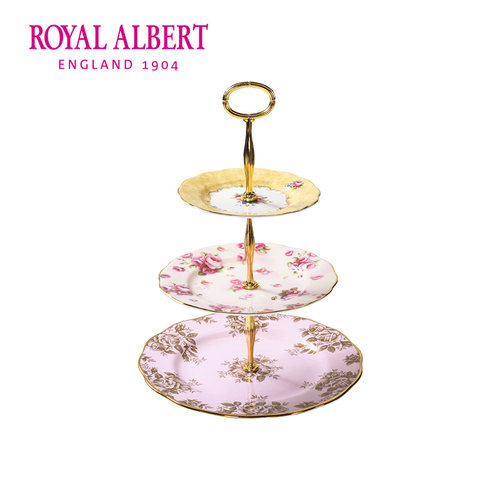 royalalbert皇家百年三层点心盘