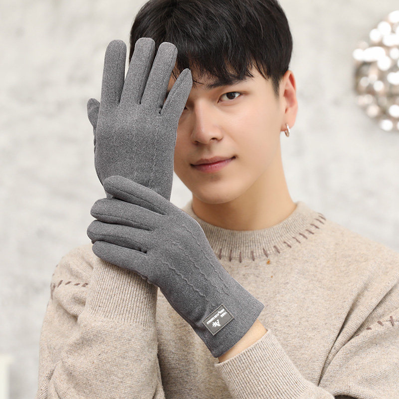 防寒学生骑车秋冬天弹力德绒手套