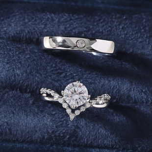 结婚对戒仿真钻戒一对情侣四爪女可调节婚礼仪式婚纱照道具戒指潮