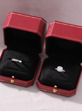 轻奢小众仿真对戒假钻戒男女结婚用的活口戒指求婚订婚礼仪式道具