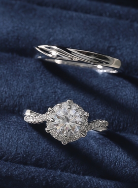 结婚仿真戒指一对星织款大气对戒假钻戒情侣求婚礼婚纱照仪式道具