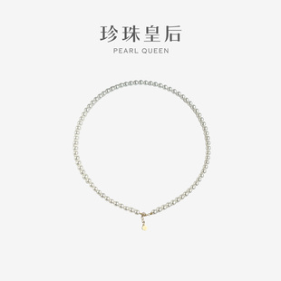 5.5mm正圆 无调色akoya珍珠项链5 真科研 无调彩凛珠 珍珠皇后